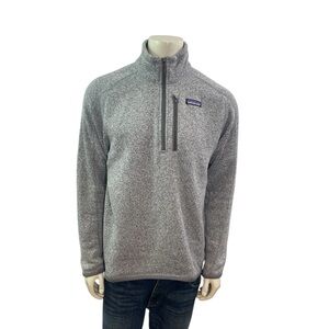 Patagonia Men's Size Medium Long Sleeve Gray Better Sweater 1/4-Zip Fleece Top